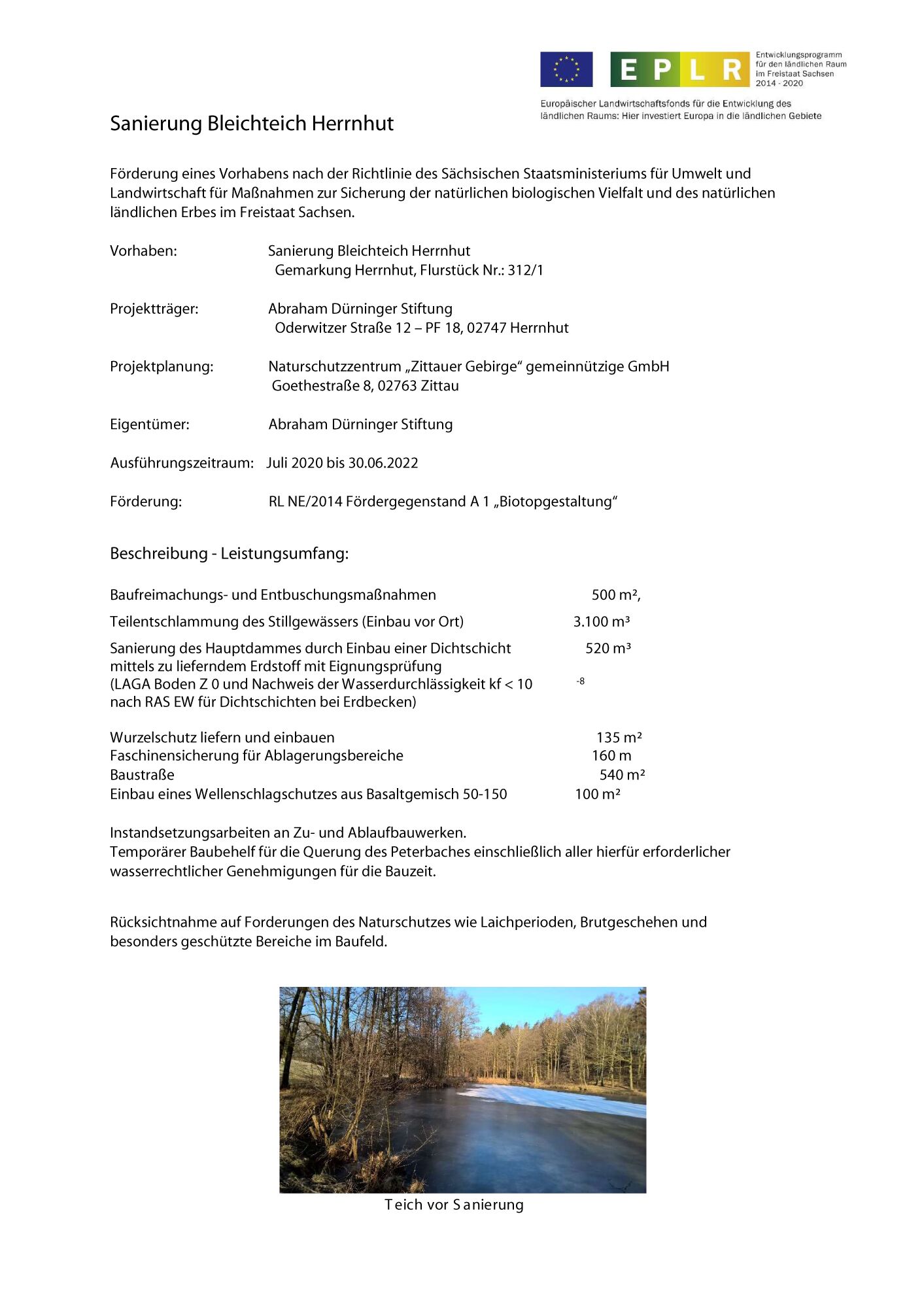 Sanierung Bleichteich Herrnhut